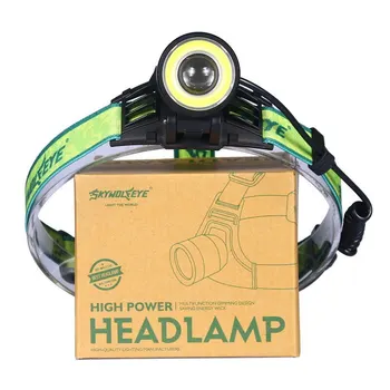 

LED T6+COB 4 Modes Zoomable Headlamp Rechargeable Headlight Hunting Working Head lamp 18650 Head Light