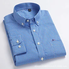 

2021 reserva aramy New men's plaid shirt high-quality cotton button collar long-sleeved men's formal shirt social business casua