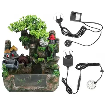 

Rockery Fountain Simulation Resin Rockery Waterscape Water Fountain Home Office Desktop Spray Humid Home Decoration 2563#