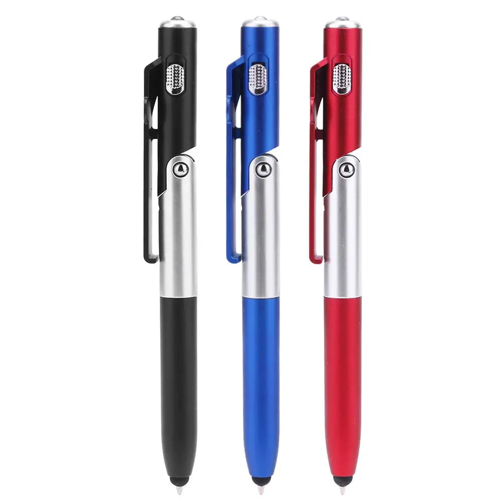

1Pc 4 In1 Ballpoint Pen Folding Mobile Phone Holder/ LED Light/Touch Capacitive Touch Screen Ball Pen Mobile Stand Holder Pen