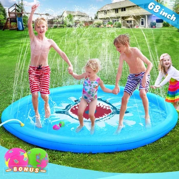 

Children Kids Play Water Mat PVC Inflatable Games Beach Lawn Sprinkler Water Pad Interaction Time Toddler Water Pad