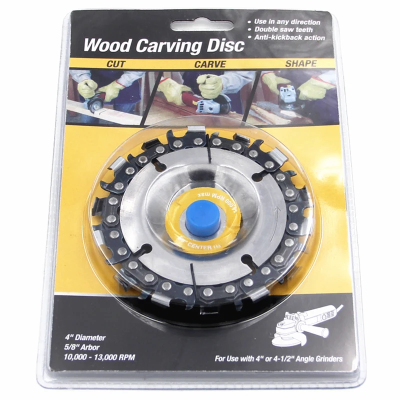 

New-Angle Grinder With 4 Inch Chain Plate 14 Tooth Wide Tooth Woodworking Chain Saw Cutting Piece Wood Slotted Serrated Piece