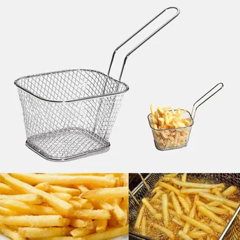 

Stainless Steel Fryer Home Mini French Deep Fryers Basket Net Mesh Fries Chip Kitchen Tool Mini French Fries Baskets Strainer