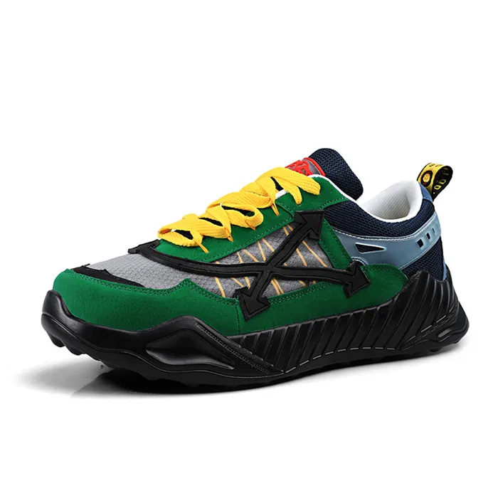 Новинка; весенние кроссовки на толстой подошве; мужские кроссовки для бега с лезвием; светильник; дышащая уличная прогулочная спортивная обувь; мужские кроссовки для спортзала - Цвет: Y550 Green
