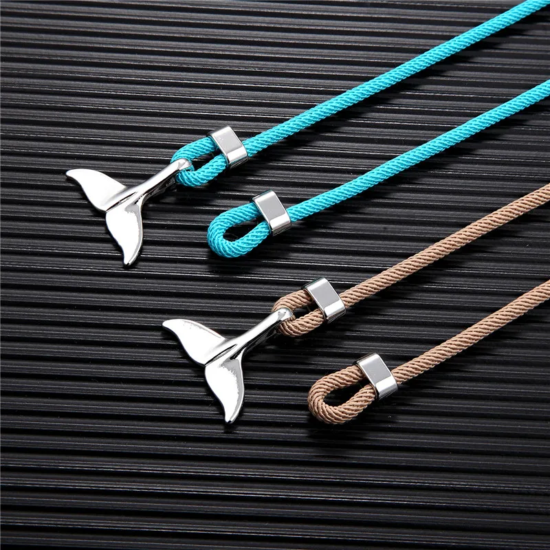 Whale Tail Anchor Bracelets Men Multilayer Charm Rope Chain Bracelet Male Women Navy style - Image 6