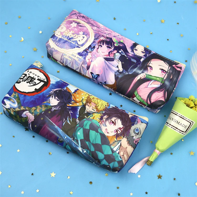 New Anime Demon Slayer Pencil Case for Kids Gift Schoolbag Organizer Student Storage Bag School Stationery Supplies