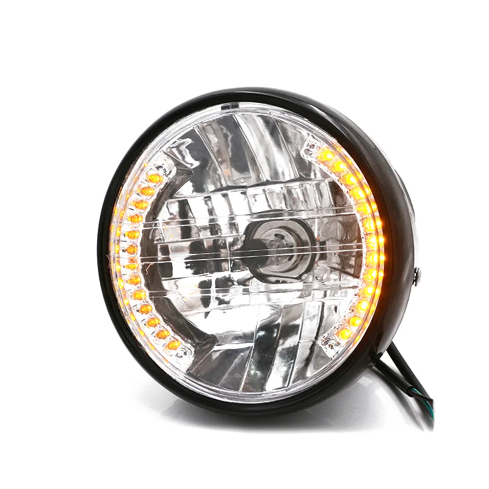 Универсальный " дюймовый фонарь для мотоцикла Янтарный светодиодный индикатор поворота с кронштейном 12 В светодиодный налобный фонарь для Yamaha Harley