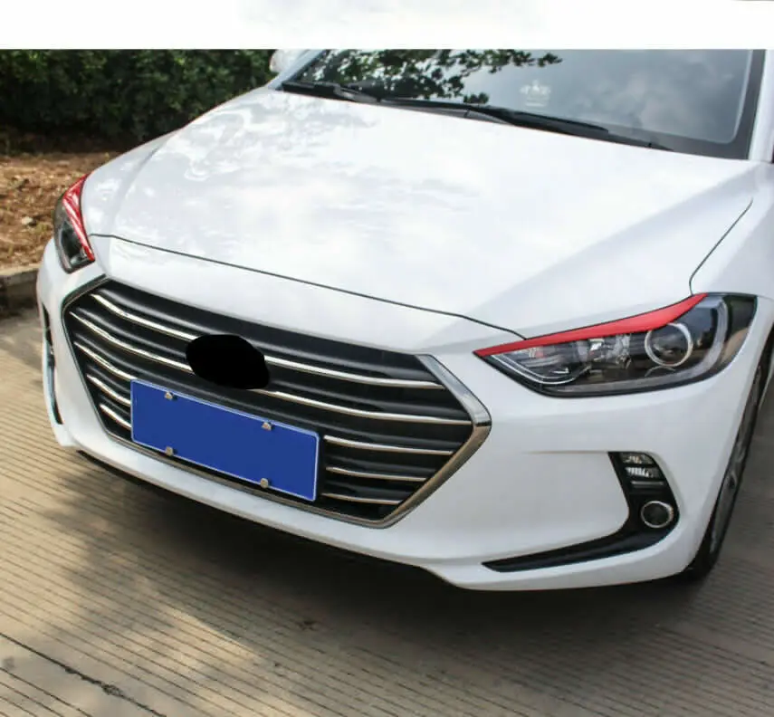 2 шт. красный ABS передняя фара брови Крышка Накладка для hyundai Elantra модификация автомобиля аксессуары для автомобиля