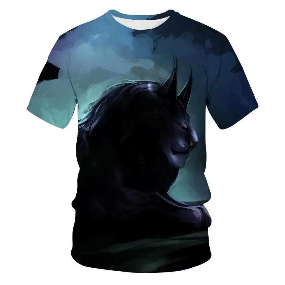 

3D printing new hot Lion T shirt Men short sleeve shirt Gray Cool Animal 3d T-shirt Clothes Punk Streetwear Mens Clothing