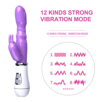 12 Speed Vibrator Female Powerful Dildo Rabbit Vibrators Sex Toys for Woman Clitoris Stimulator Massager Masturbators Adult Toys 2