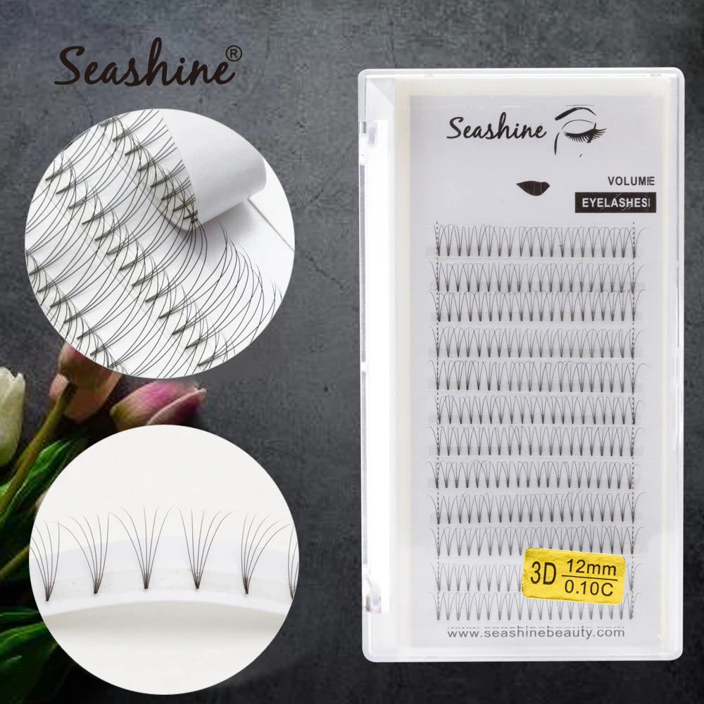 Накладные ресницы Seashine профессиональные трафареты для объема 6D с коротким