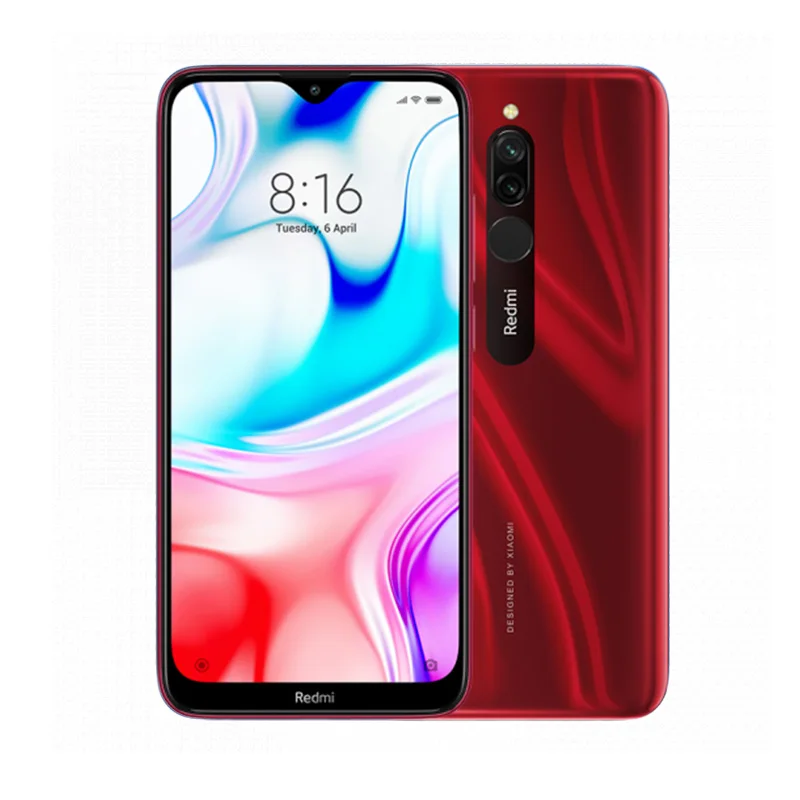 Global Version Xiaomi Redmi 8 4GB 64GB Snapdragon 439 Octa Core 12MP Dual Camera Mobile Phone 5000mAh Large Battery OTA - Color: Red