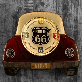 

Creative Retro Wall Led Light Clock Living Room Bedroom Wall Decoration Mute Car Led Light Clocks Nostalgic Wall-mounted Clocks