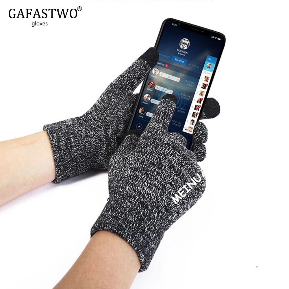 Осенние и зимние теплые шерстяные вязаные перчатки с сенсорным экраном, модные мужские и женские спортивные нескользящие перчатки для занятий спортом на открытом воздухе