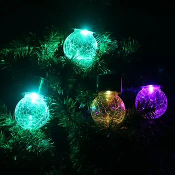 

4pcs Solar Hanging LED Pendant Lamp Hollow Globe Style Light Color Change Lantern Outdoor Solar Lamp Garden Home Decor