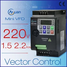 Mini vfd 1.5kw 2.2kw 220V vector Variable Frequency Inverter for Motor speed drive converter