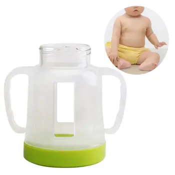 

180mlBottle Protective Cover Explosion-proof Drop-proof Wide-caliber with Handle Baby Feeding Milk Glass Bottle Protective Cover