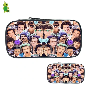 

Famous Star One Direction Harry Styles Collage Cosmetic Bags Boys Girls School Storage Bags Purses Large Capacity Pencil Case