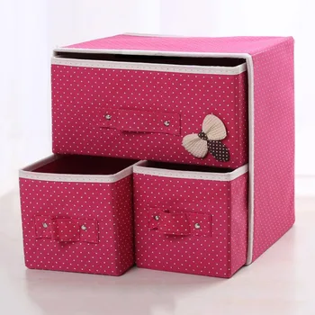 

Foldable Moisture Proof Storage Box Space Clothes Organizers 2 Layers 3 drawers DIY Large Capacity Sundries Finishing