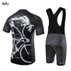 Aofly Team Cycling Jersey MTB Cycling Shorts Maillot Culotte Ciclismo Hombre Sleeve Tight Skeleton Pattern Man Bike Equipment ► Photo 2/6