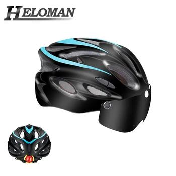 

Road Bike Helmet with LED Bicycle Tail Light Full Face Ultralight Cycling For Men MTB BMX XL Casco Bici