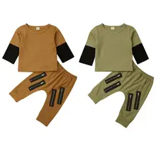 Focusnorm/ повседневный комплект детской одежды для маленьких мальчиков, свитер с длинными рукавами топ+ штаны, леггинсы комплект детской одежды