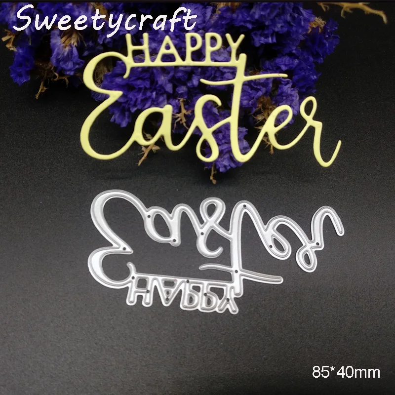 Stamps Dies Scrapbooking Happy Easter Letter Craft Die Cut New 2022