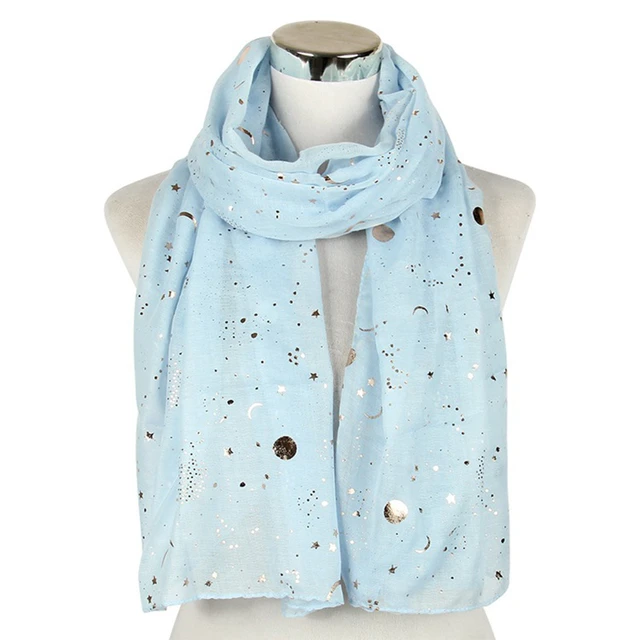 Star and Moon Print Scarf
