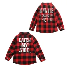 Новое поступление, Рождественская рубашка с длинными рукавами для малышей, клетчатые топы для маленьких мальчиков и девочек, осенне-зимнее пальто