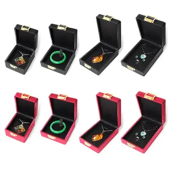 

Bracelet Box Square Wedding Pendant Case with Metal Buckle Jewelry Gift Storage Box