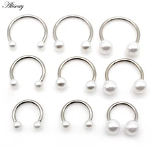 10Pcs//lots Body Piercing Eyebrow Nose Ring Barbell Tongue Horseshoe Jewelry VQ