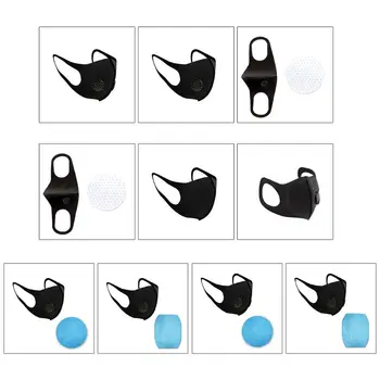 

PM2.5 Black Dust-proof Anti pollution mask Filter Pad Mouth Mask with Breathing Valve Cycling Respirator