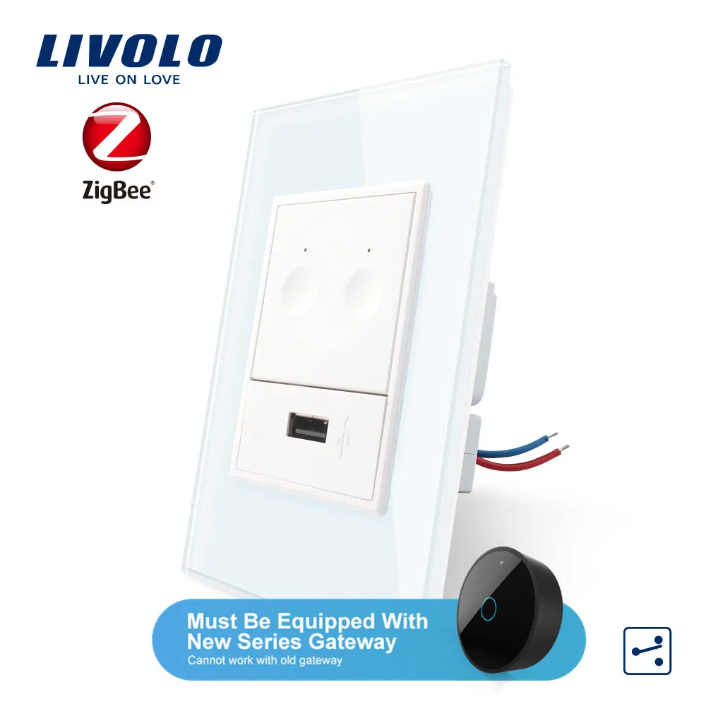 

Livolo US/AU Standard New SeriesWall Smart wifi app Touch Switch,2Gang 2Way Touch,aleax,google home,with USB socket without logo