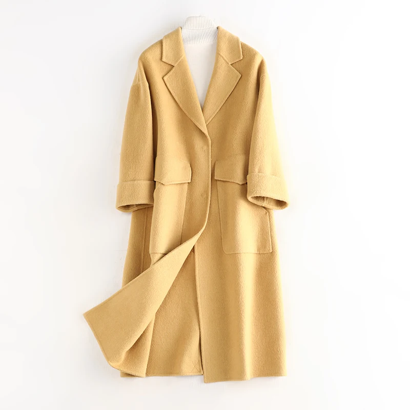 

Women Woollen Coat 2019 Winter New Casual Long Coat,Full Sleeve Suit Collar Women‘s Plus Size Fashions Coats cashmere jacket