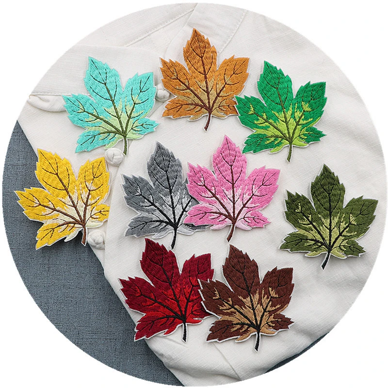 

1Pc Colorful Leaf DIY Cloth Badges Patches For Clothing Jeans Bag Clothes Apparel Sewing Decoration Applique 6.9*7.9cm 2019 New