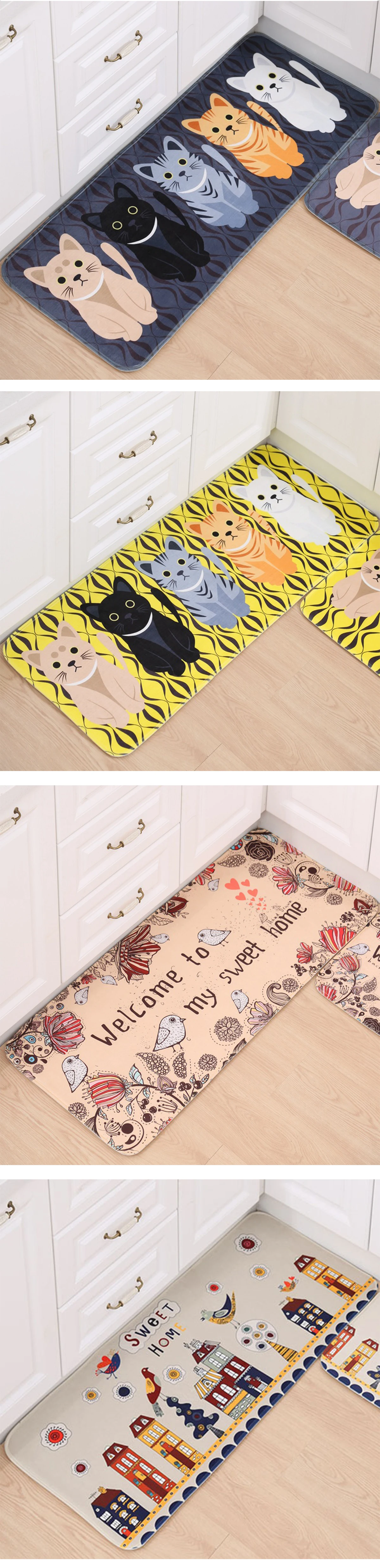 Kawaii Добро пожаловать, коврики для ванной комнаты, кухни, с рисунком кота, коврики для гостиной, Противоскользящие коврики