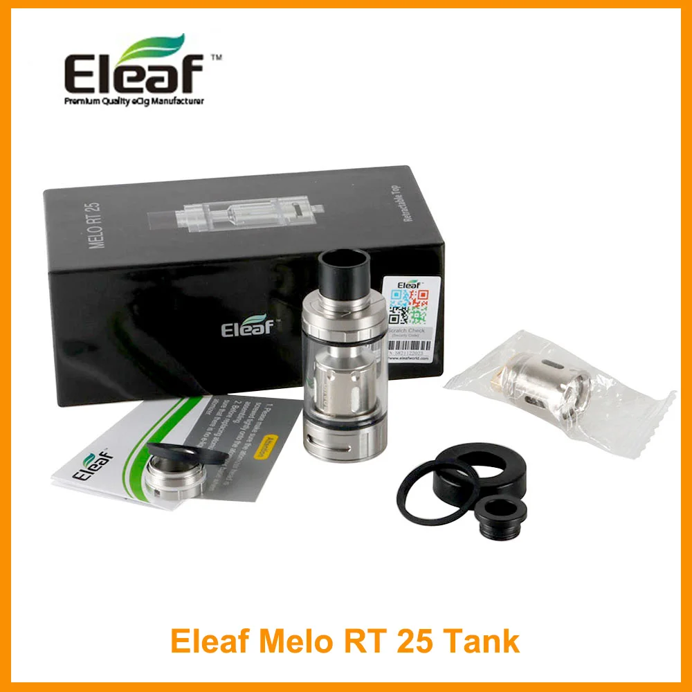 [RU] Оригинальный Eleaf MELO RT 25 Tank Sub Ohm 4,5 мл E-liquid емкость 510 резьба с ERLQ 0,15 Ом головка электронная сигарета