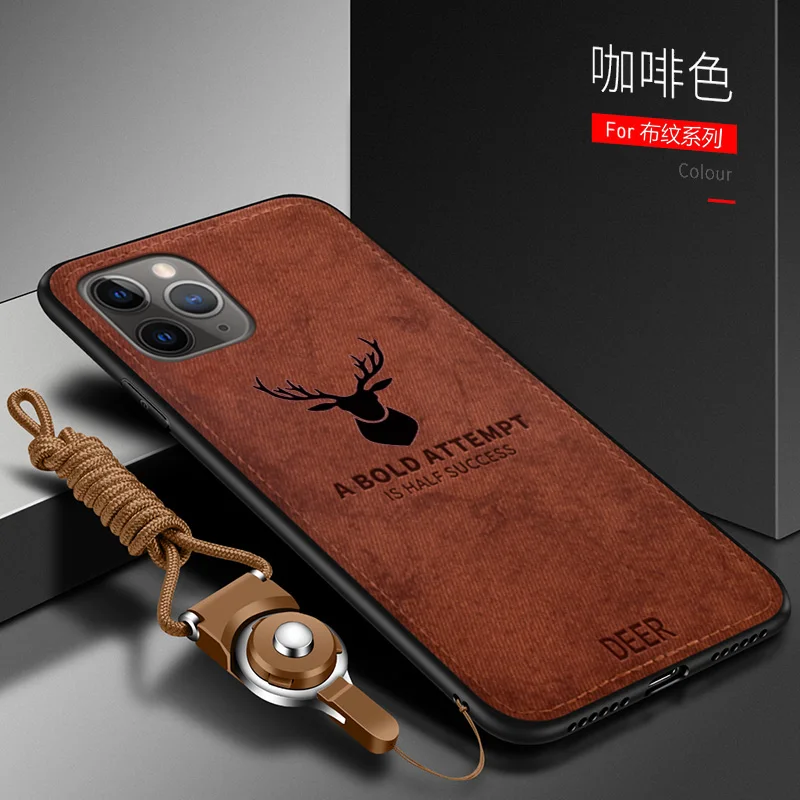 For Apple iphone 12 Pro Max Case Luxury Soft STPU+Hard fabric Deer Protective Back Cover Case for iphone 12 12PRO 12MAX iphone12 iphone 12 pro wallet case