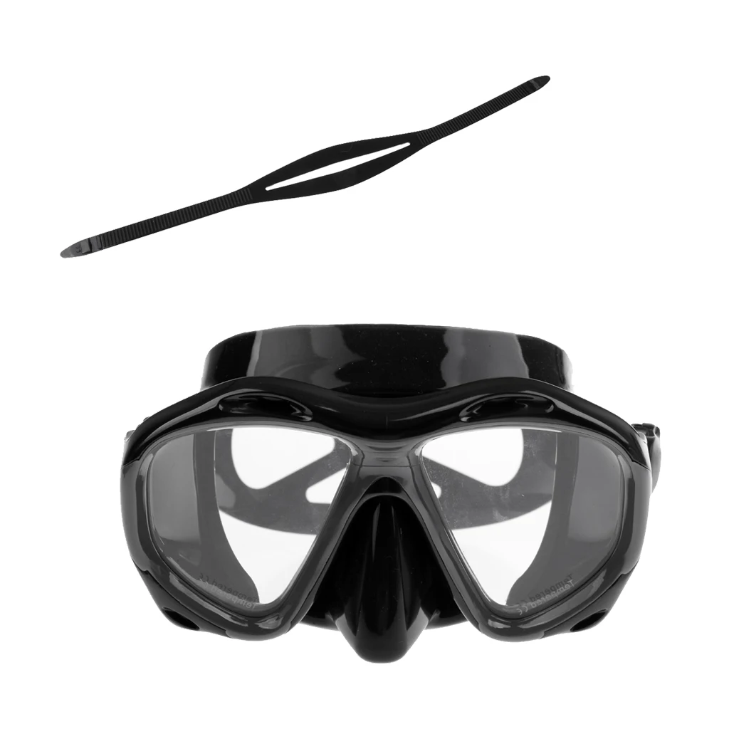 Swimming Snorkeling Spearfishing Scuba Diving Silicone Mask Strap Combo Set