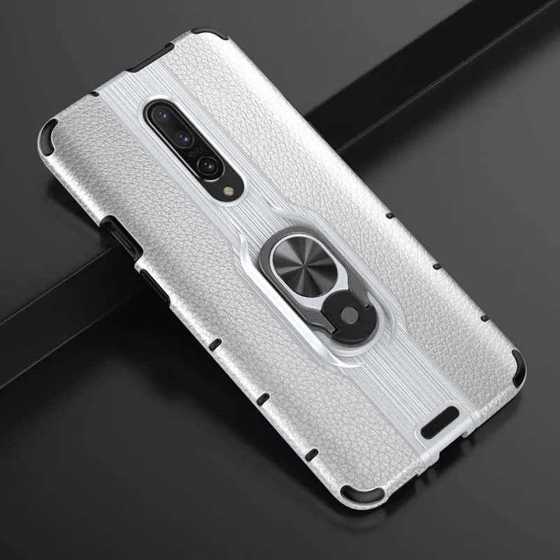 White Бронированный чехол для Oneplus 6, 6 T, 7 Pro, one plus, 6 T, 7, 1+ 7, чехол силиконовый ударопрочный с кольцом, Магнитный чехол для телефона - Цвет: White