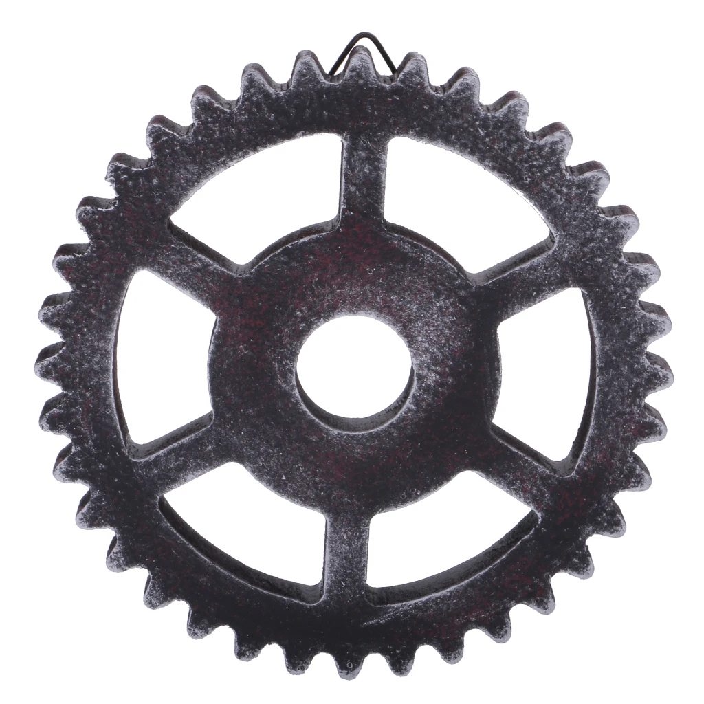 Rustic Wood Wooden Gear Steampunk Cogs and Gears for Home Bar Cafe Wall Hanging Decoration