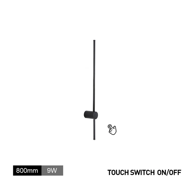 Led Indoor Wall Lamp Touch Switch Wall Sconce Lighting Fixture Bedroom Living Room Sofa Background Decor Wall Light For Home 800mm