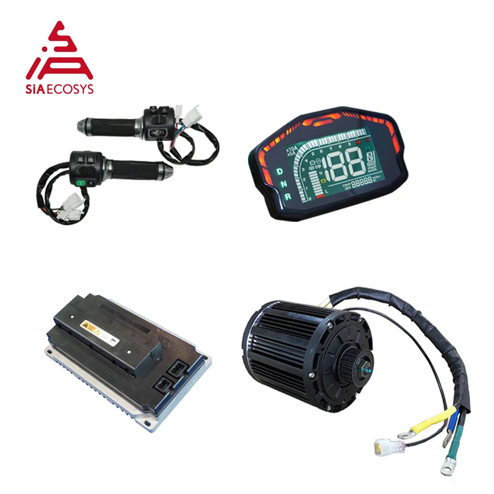 QSMotor 4000W Rated 138 90H Mid Drive Motor Continous 7500W with EM200SP Controller 72V for Electric Dirt Bike/E-Motorcycle
