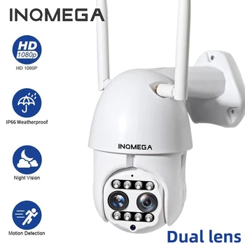 

INQMEGA Cloud 1080P Dual Lens PTZ Camera 4X Digital Zoom Wifi Outdoor Speed Dome Wireless Two Way Audio CCTV WiFi Camera