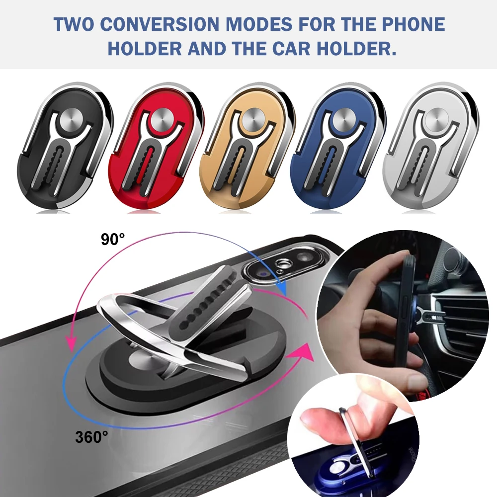 Универсальный держатель для мобильного телефона на 360 градусов, автомобильный держатель на вентиляционное отверстие, подставка, вращающийся магнитный держатель телефона с кольцом на палец, кронштейн