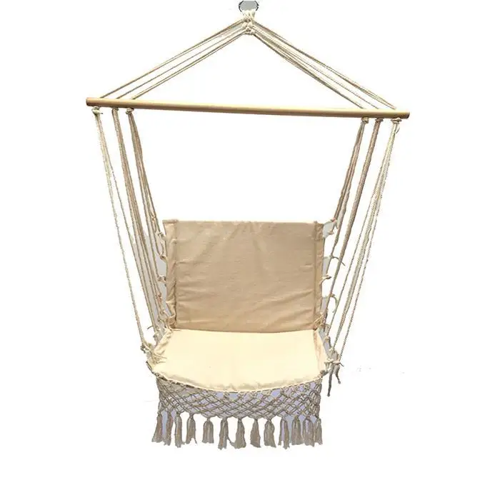 

Portable Cotton Rope Weaving Canvas Swing Chair Modern Simple Swing Hammock Hanging 120cm Indoor/Outdoor Chair 90kg