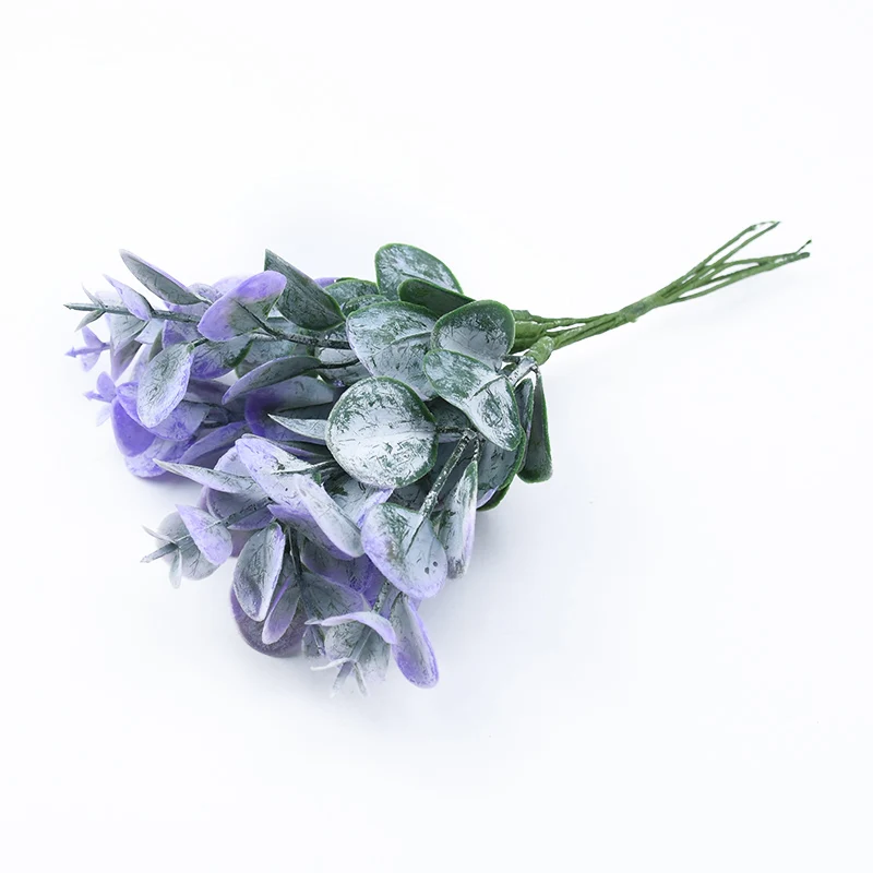 purple 6 шт., ваза с листьями эвкалипта для домашнего декора, свадебные аксессуары для невесты, декоративный цветочный горшок, искусственные растения - Цвет: purple