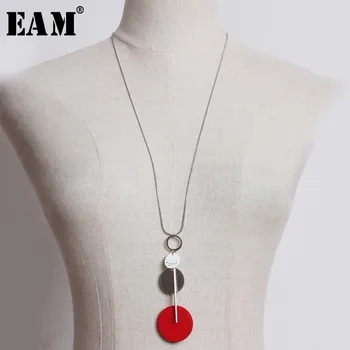 

[EAM] Women Balck Contrast Color Stitch Metal Necklace New Temperament Fashion Tide All-match Spring Autumn 2020 JU204