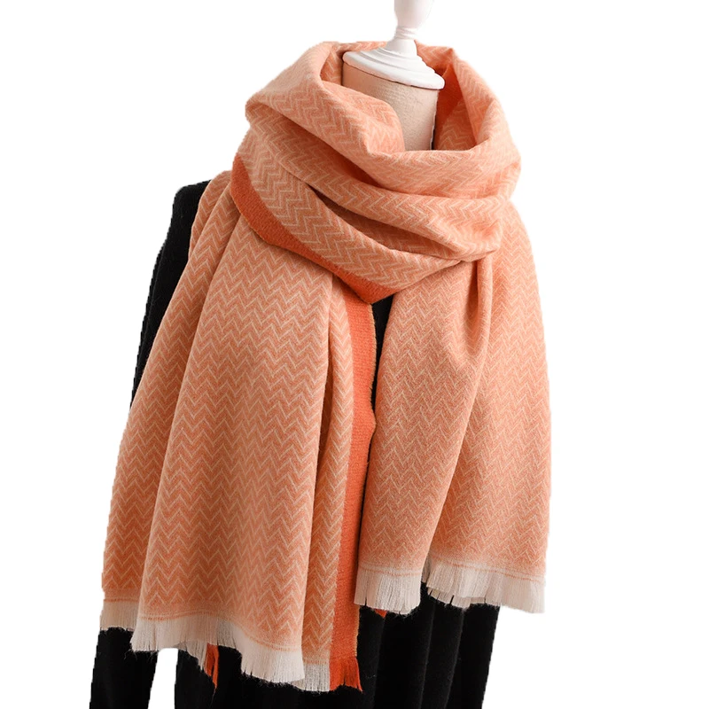 Tanie Moda ZIG ZAG Plaid myśliciel ciepła wełna kaszmirowy szalik paszmina z frędzlami kobiety miękki zimowy mężczyzna szalik