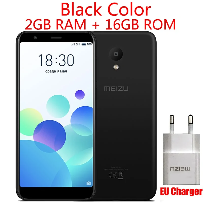 Meizu M8C, M8 C, 2 ГБ, 16 Гб ПЗУ, глобальная версия, M810H, смартфон, четыре ядра, 5,45 дюймов, 18:9, полный экран, камера МП - Цвет: Black 2G 16G